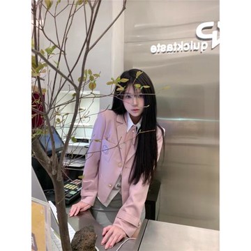 東京原創甜酷學院風粉色JK西裝外套女韓系制服少女包臀裙三件套裝