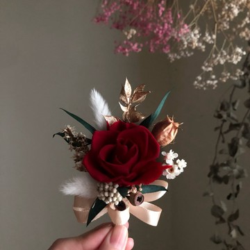 簡約款永生胸花 不凋胸花 簡約款不凋胸花 新郎胸花 主婚人胸花