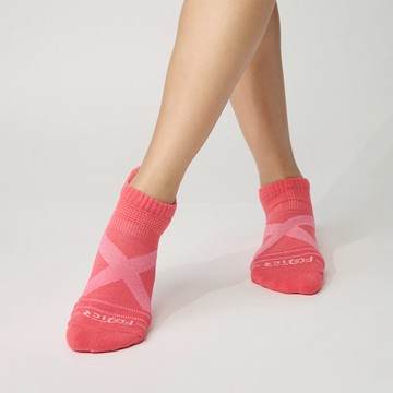 【Footer除臭襪】X型減壓經典護足船短襪-女款(T109M-桃紅)