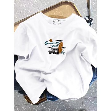 外貿專柜撤回余貨撿漏~潮牌個性男女夏季重磅純棉短袖T恤寬松上衣