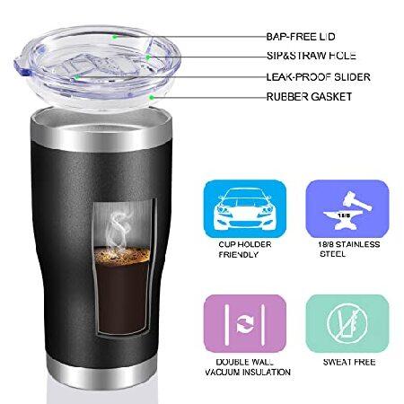 VEGOND 20oz Tumbler Stainless Steel Tumbler Cup with Lid And Straw Vacuum Insulated Double Wall Travel Coffee Mug(Black Pack)