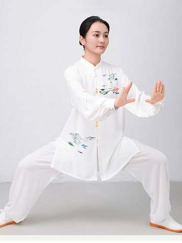 太極服女款新款2025春秋高端表演中長款武術太極拳八段錦男