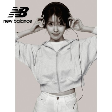 【New Balance】 NB 短版棉質連帽外套_女性_淺灰色/藍紫色_WJ51506AHH/DRE(IU著用)