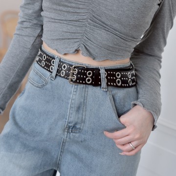 穿搭腰精~百搭多孔鉚釘皮帶 JCP00221【現貨】