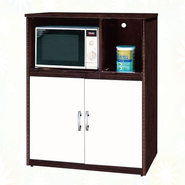 文創集 南亞塑鋼 古爾多彩2.9尺雙托盤雙開門餐櫃/電器櫃(二色可選)-85.8x42.8x111.6cm免組