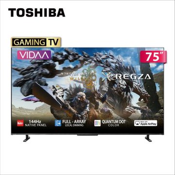 TOSHIBA東芝 REGZA  75型 4K QLED 144Hz Full Array LED AirPlay2 智慧顯示器 75Z670NT