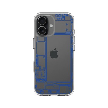 iPhone 17 Clear Case（相機按鈕） 透明 - JOCR - Inside an iPhone - Blue