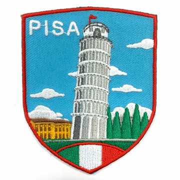 義大利 比薩斜塔 外套文青設計 布藝徽章 diy 創意 patch電繡刺繡背膠補丁 袖標 布標 布貼