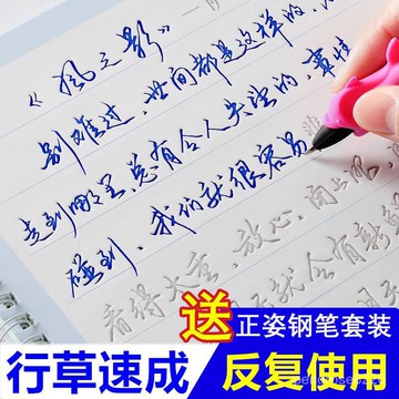 【優選精品】【15天練好字】成人行草書凹槽字帖手寫連筆字體硬筆書法臨摹速成ins日韓風 OFAV