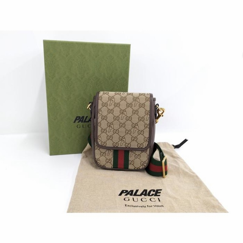 中古】GUCCI ショルダーバッグ メッセンジャーバッグ PALACE パレス GGキャンバス 723142 | LINEブランドカタログ