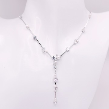 SWAROVSKI Constella Y形項鏈 鍍白金色