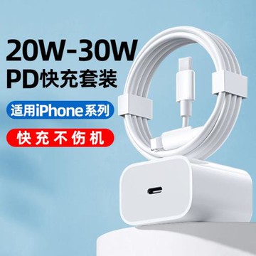 菲米斯適用蘋果充電器20W快充iPhone14/13/12/11ProMax閃充30W充電器插頭加長2米線套裝