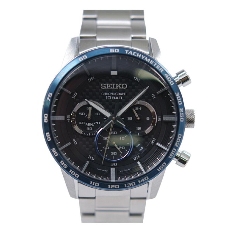 セイコー SEIKO 腕時計 クオーツ クロノグラフ 100M防水 ブラック文字