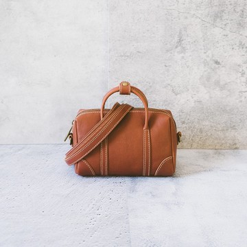 真皮迷你手提斜背包 22381 紅棕