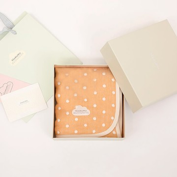 【MARURU】日本製六層紗被 點點橙 (S) (禮盒組)