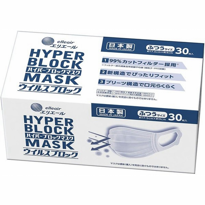 6箱買いがお得 エリエール ハイパーブロックマスク ふつうサイズ 30枚入り 通販 Lineポイント最大0 5 Get Lineショッピング