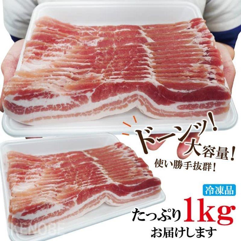 赤身が多いのが特徴 豚バラ肉スライス冷凍1kg 豚ばら 焼肉用 しゃぶしゃぶ用 ホエー豚とは違う味わい 三枚肉 回鍋肉