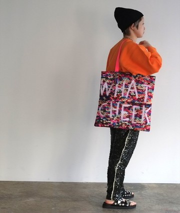 sequins print puff tote (C25002)  女包