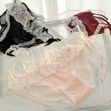 法式純棉內褲 性感透氣款 【台灣現貨】 B6063 中低腰 性感內褲 女內褲 內褲女生 性感底褲 流行蕾絲 冰絲內褲