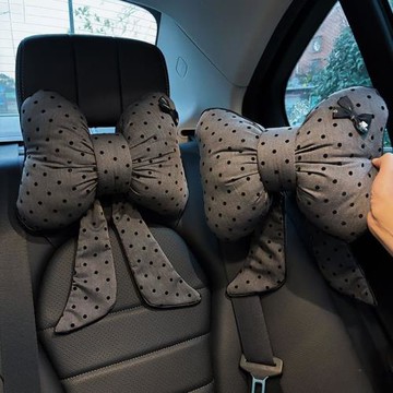 靠枕女士坐墊蝴蝶結高顏值汽車頭枕四季通用車內座椅墊時包郵