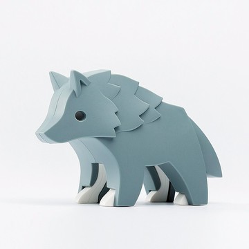 Halftoys Animal 狼 +故事書 STEAM教育玩具