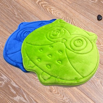 可愛貓頭鷹記憶綿踏墊-綠色/藍色57x57cm 綠色