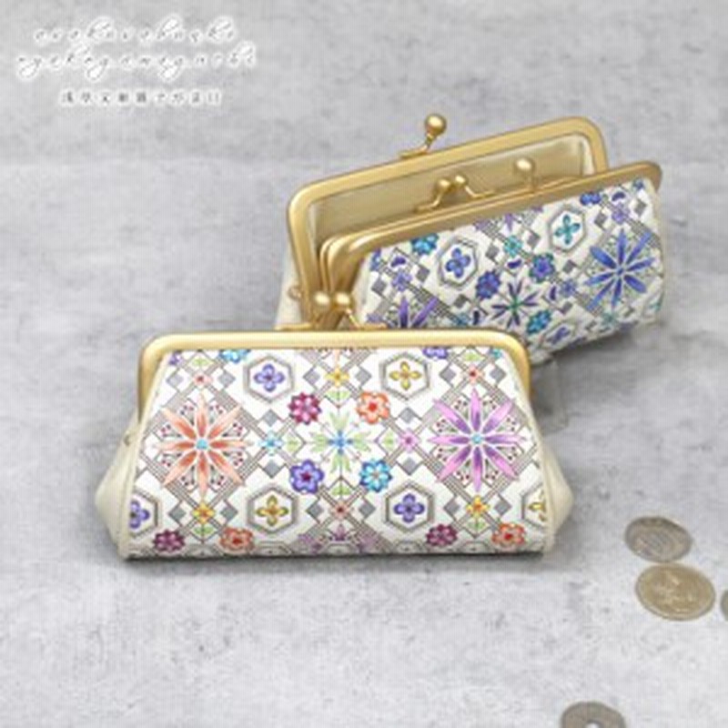浅草文庫 親子 がま口 ミニ 財布 花菱 コインケース 小銭入れ レディース 友禅染 文庫革 江戸小紋 がま口小銭入れ 本革 日本製 ギフト 通販 Lineポイント最大1 0 Get Lineショッピング