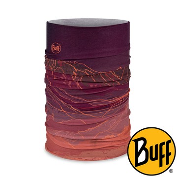 【西班牙 BUFF】經典頭巾Plus『焰紅山陵』BF136844 戶外 露營 登山 健行 休閒 時尚 出國 旅遊 保暖 禦寒 頭巾