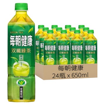 每朝健康 雙纖綠茶  650ml  24瓶