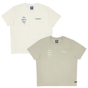 New Balance 短袖上衣 女裝 涼感 寬鬆 米/綠 NEF29772IV/NEF29772LGR