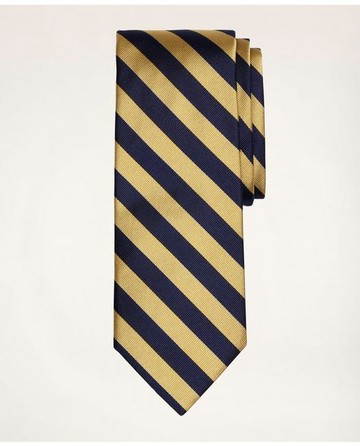 Brooks Brothers Men's Rep Tie | Navy/Gold | Size Regular