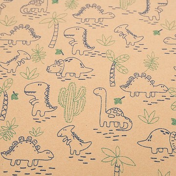 Good Given 小恐龍捲筒包裝紙  卡夫藍  1個