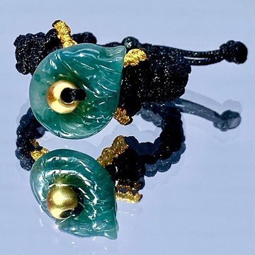 平安  - 翡翠龍環手編戒指