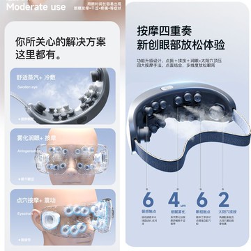 免運 開發票 眼部按摩儀器眼睛按摩器緩解疲勞霧化蒸汽熱敷震動護眼儀眼罩 快速出貨