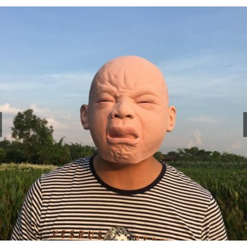 【萬聖節搞怪必備】超逼真嬰兒哭臉造型面具 搞笑面具 乳膠面具 表情面具 變裝派對 交換禮物【HT12】