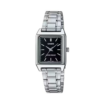 【CASIO 卡西歐】LTP-V007D-1E 都市簡約設計 不鏽鋼鍊帶 銀X黑_22mm