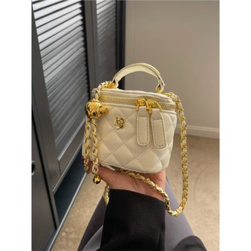 小香風菱格鏈條包2025新款斜挎單肩手提女包口紅盒子小方包