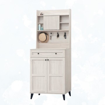 文創集 安法2.6尺上滑門＆雙開門單抽高鞋櫃-79x37.4x185cm免組