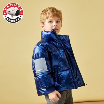 秋冬季新款 史努比正品童裝羽絨服韓版男女童亮面面包服2167
