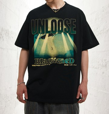 FINDSENSE X 2023 街頭時尚潮流 男士 寬鬆 UFO 圖案 半袖短T  圖案T 特色短T 學生T