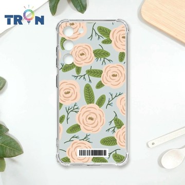 TRON 三星 S23 PLUS 平塗手繪花朵D款 四角防摔載具殼 軟殼 手機殼