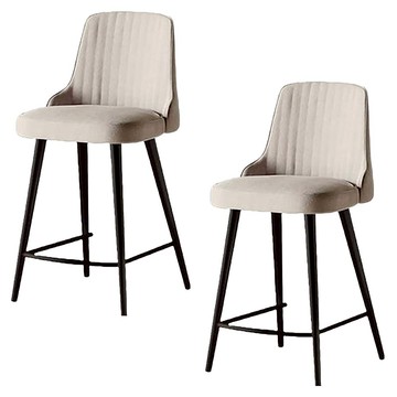 GAGU FEELING 天鵝絨織物酒吧椅  米色  2個