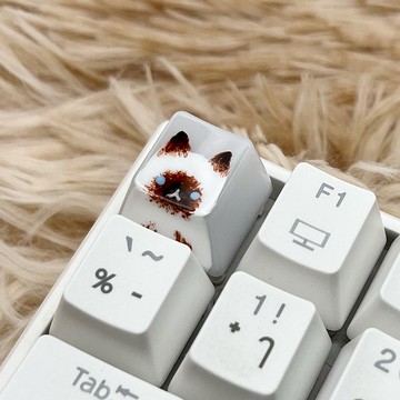 OEM鍵帽 棕色尖頭貓（藍眼睛）