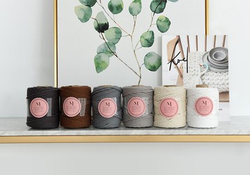 Macrame編織用彩色棉繩_灰白色系列