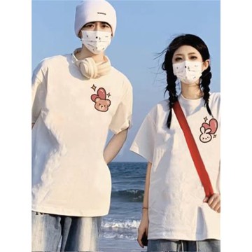 不一樣情侶裝夏裝小眾設計2023新款夏季重磅厚實純棉情侶短袖t恤