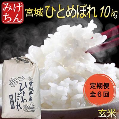 ふるさと納税 村田町 宮城県産ひとめぼれ 玄米10kg全6回