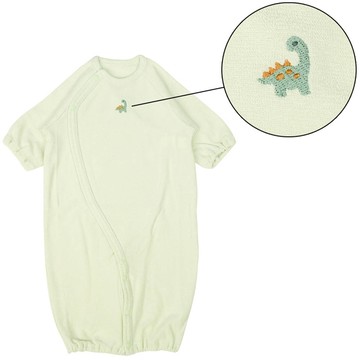 akachan honpo - 長袖連身衣-合身款毛巾布-綠色 (50~60cm)