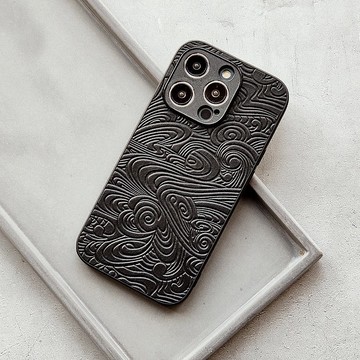 【行雲流水】iphone16promax手機殼真皮蘋果15plus保護套14防摔13