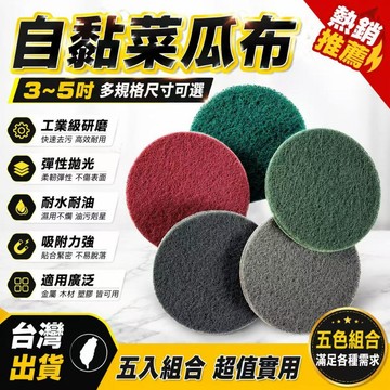 台灣熱銷🏍菜瓜佈 百潔佈 3寸4寸5寸植絨 清潔 拋光 金剛砂 拉絲布 魔鬼氈圓盤 自黏托盤 自黏圓盤 打磨 研磨
