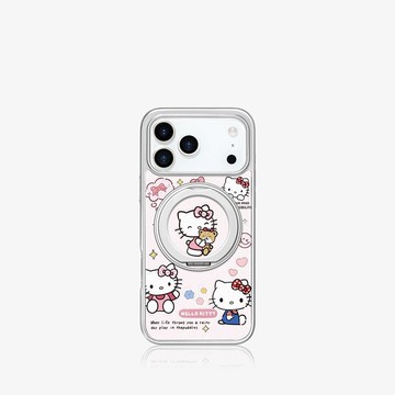 ins風Kitty貓 磁吸充電手機殼 帶支架 適用於蘋果17 16 15 14 13 12 11promax 防摔保護套
